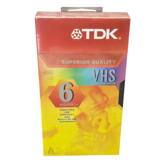 TDK Superior Quality VHS Standard Grade 6 Hours T-120 Blank Video Cassette Tape - Picture 5 of 5